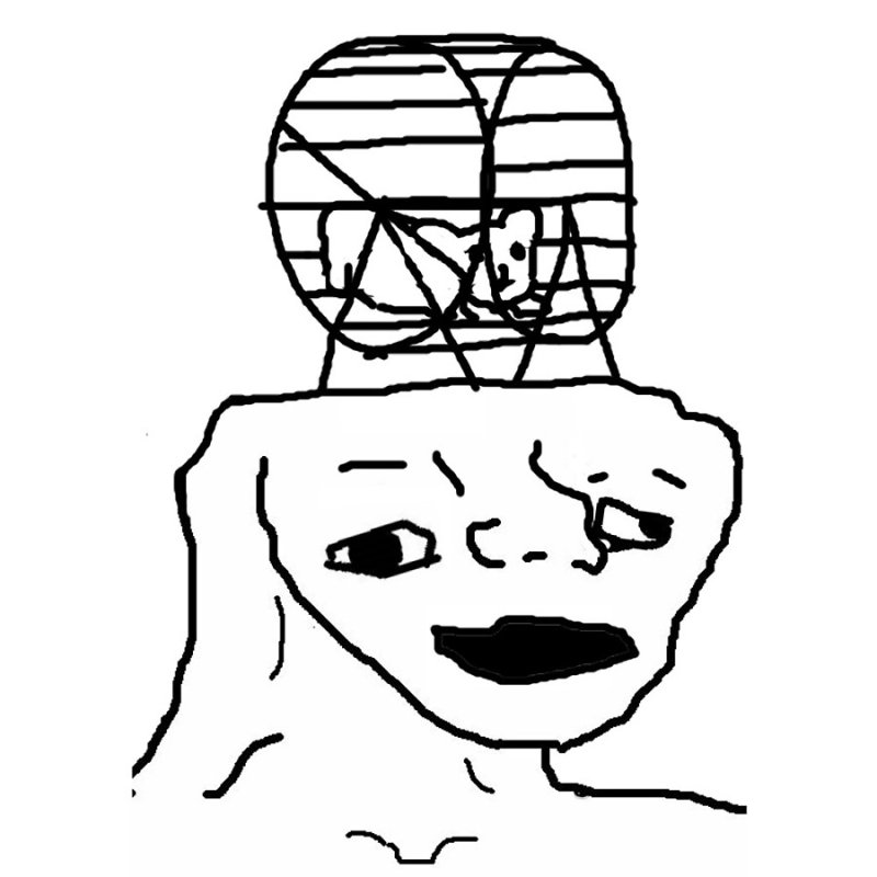 Чел без мозга Мем