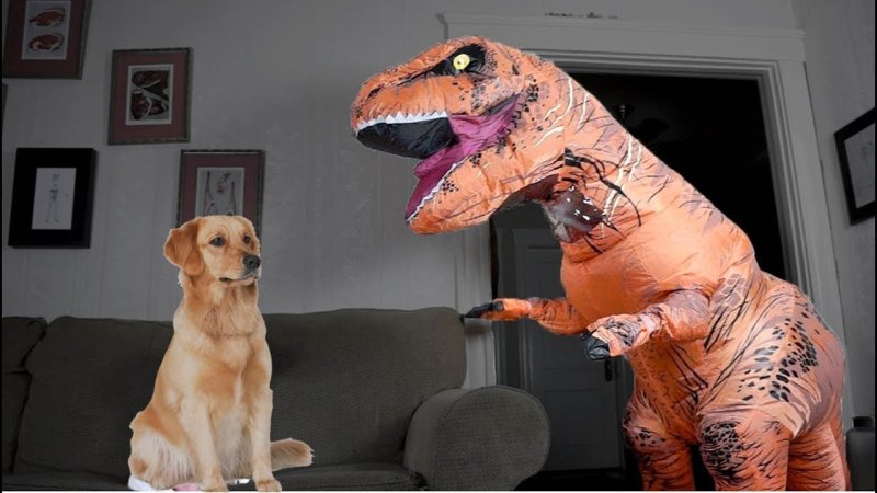 Собака динозавр