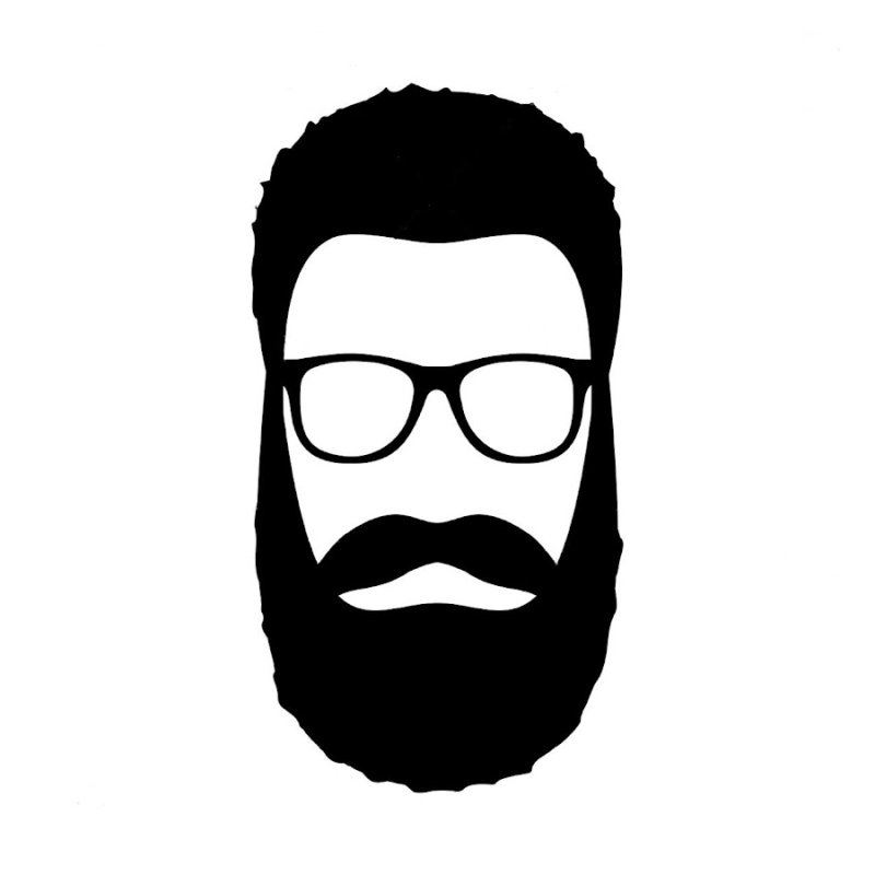 Силуэт бородатого мужчины в очках