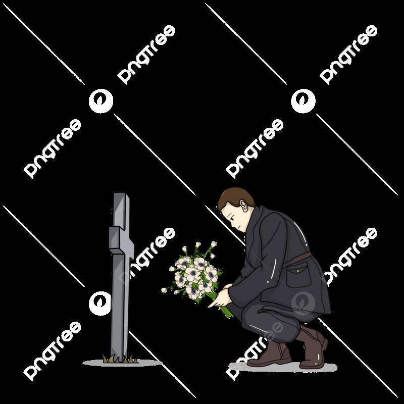 Парень у могилы арт