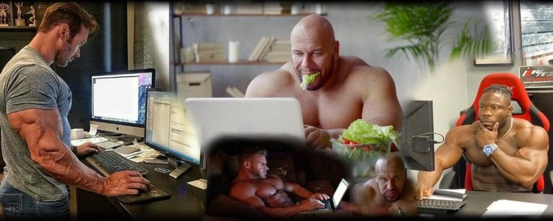 Качок с ноутбуком