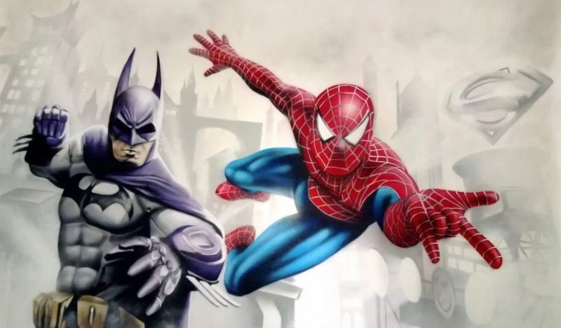 Человек паук и Бэтмен