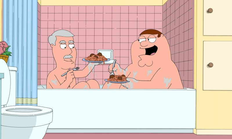 Лоис и Питер Гриффины в ванной