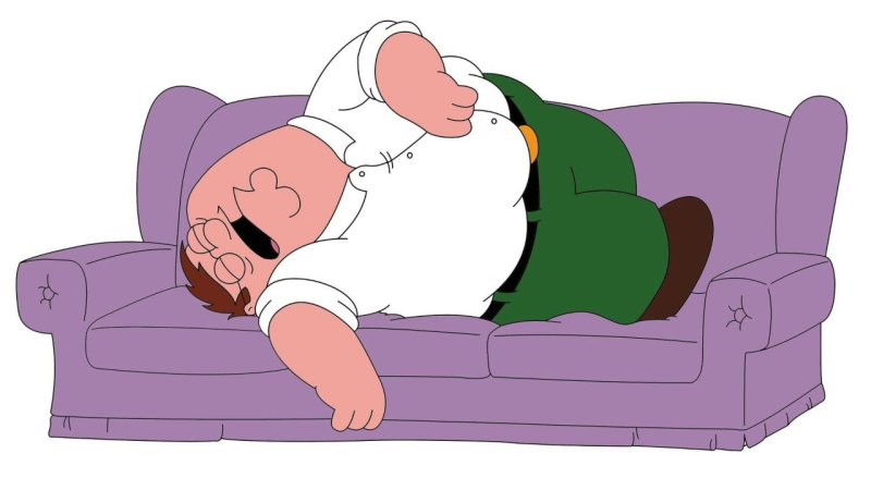 Питер Гриффин лежит