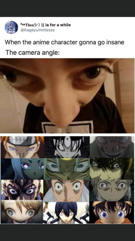 Аниме персонаж сходит с ума Мем