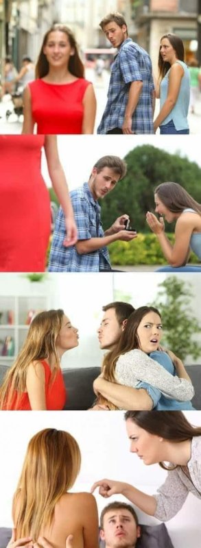 Мем с парой и левым человеком