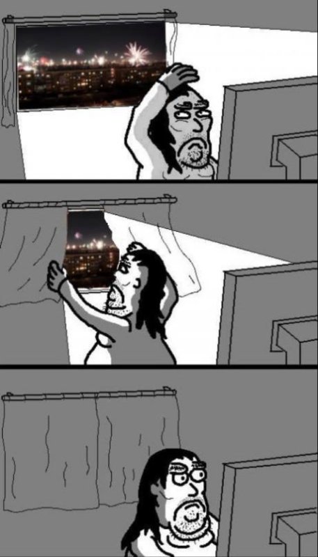 Мужик закрывает окно Мем