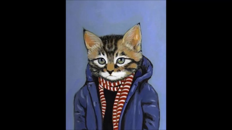 Кот в куртке арт