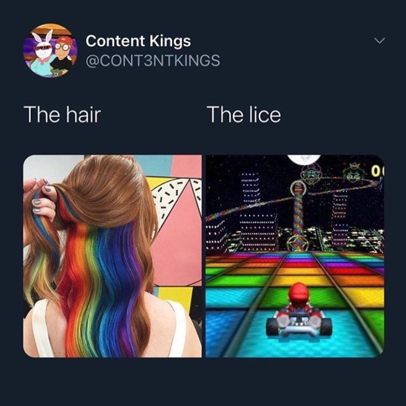 Красит волосы Мем с девушкой