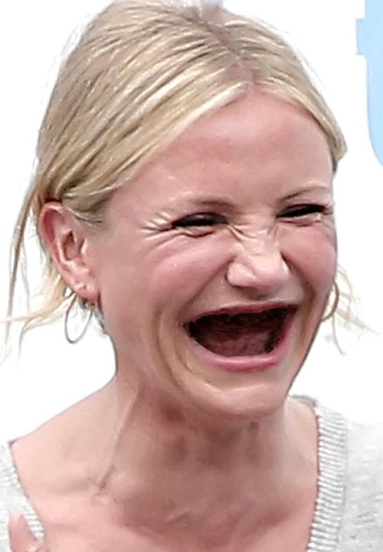 Кэмерон Диаз улыбка без зубов