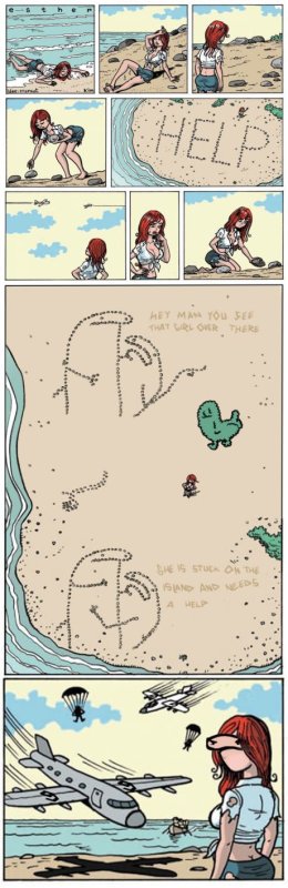 Мем help на острове