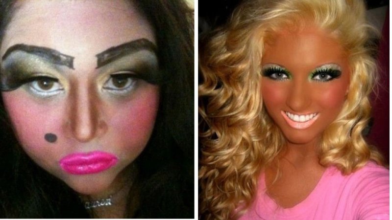 С накрашенной девушкой