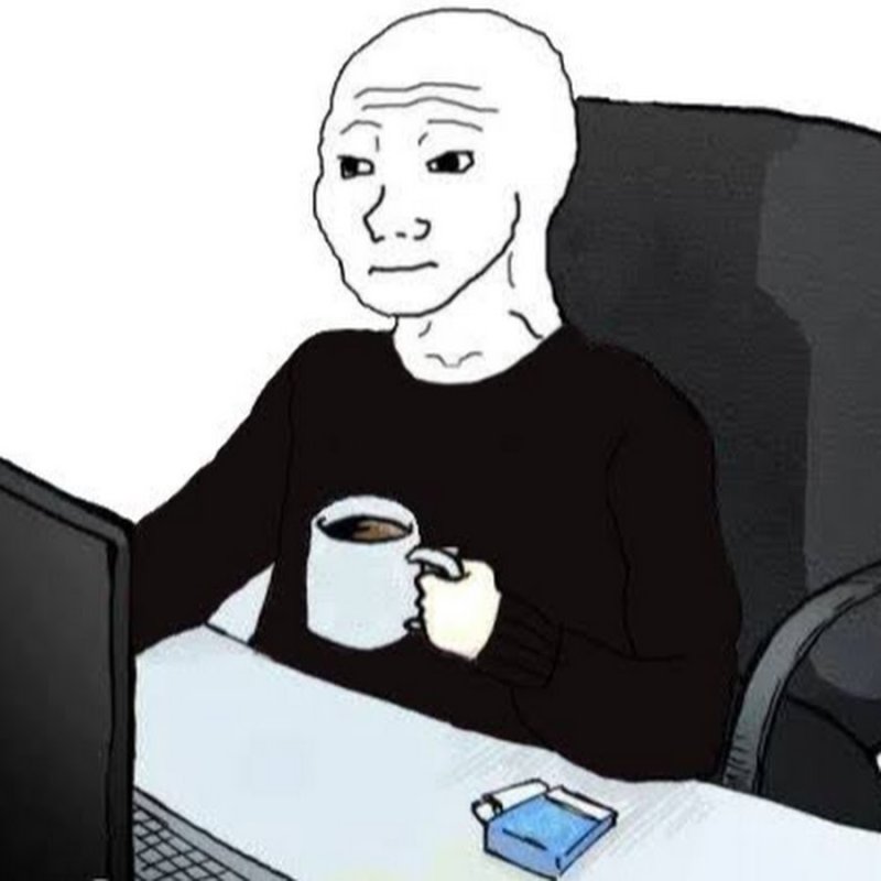 Wojak перед компом