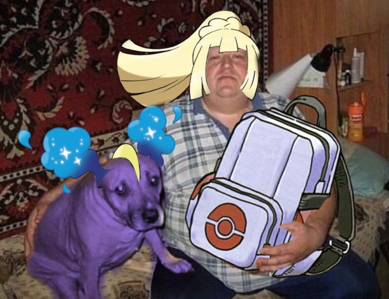 Депардье с батоном и собакой