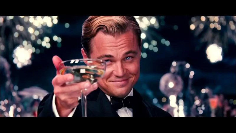 Великий Гэтсби ди Каприо с бокалом