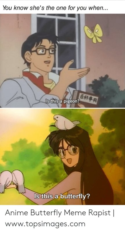 Парень с бабочкой Мем