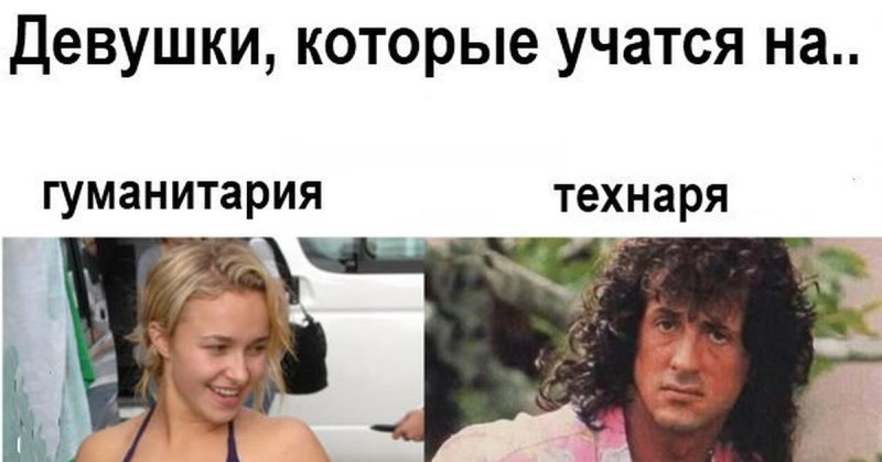 Девушки в гуманитарном вузе и техническом