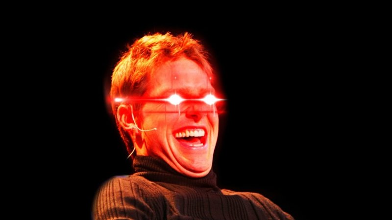 Мужик со светящимися глазами