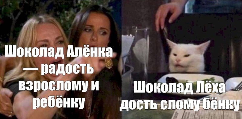 Мем с котом и двумя женщинами