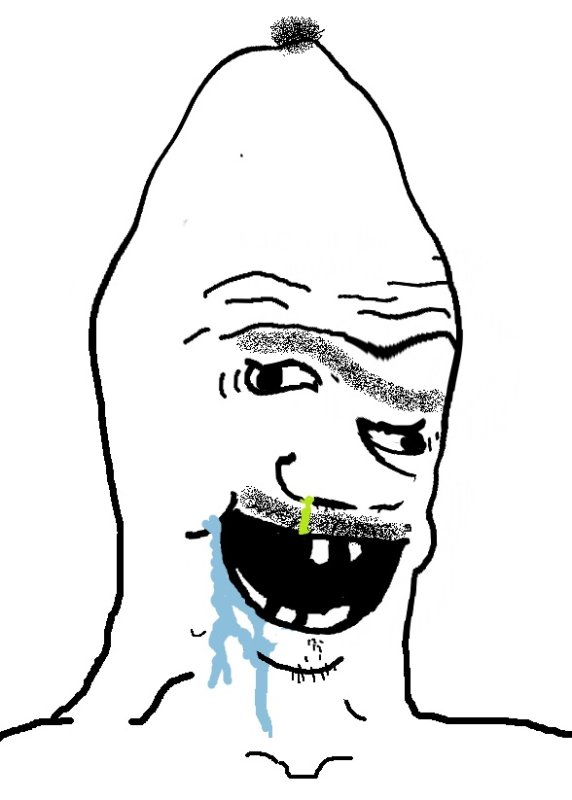 Тупое лицо со слюной