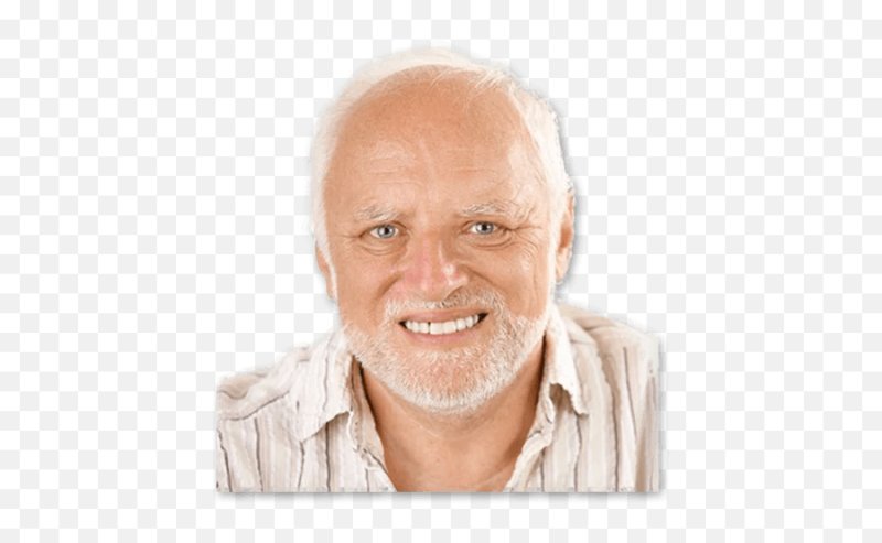 Улыбающийся дед Гарольд