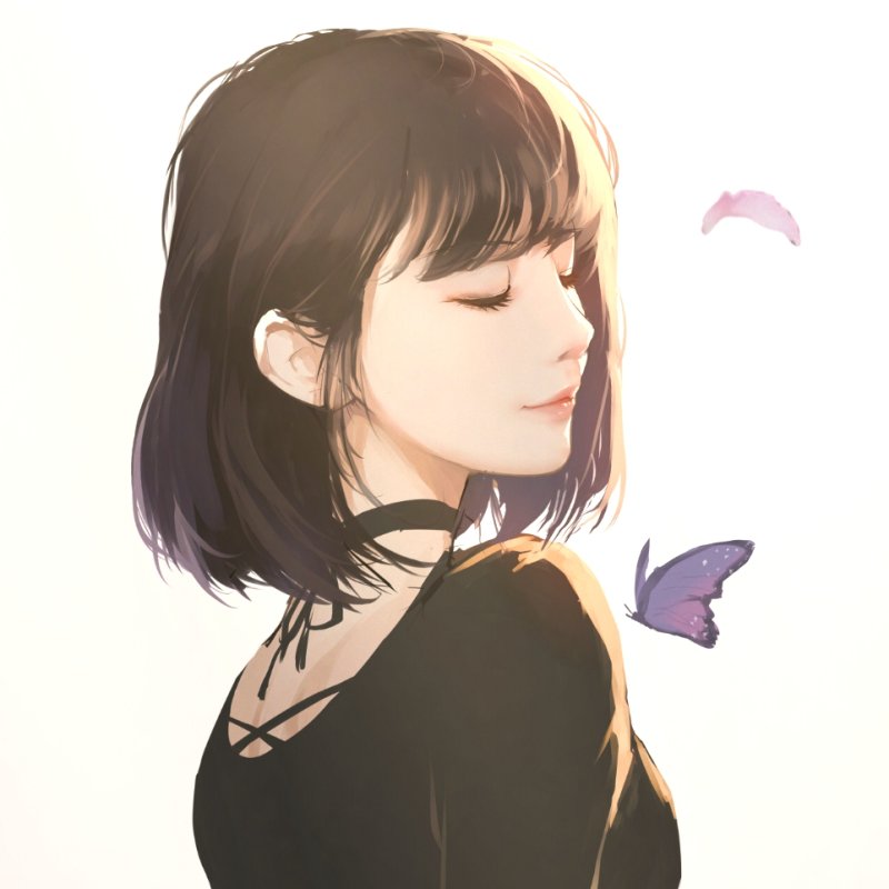 Брюнетка с короткими волосами арт