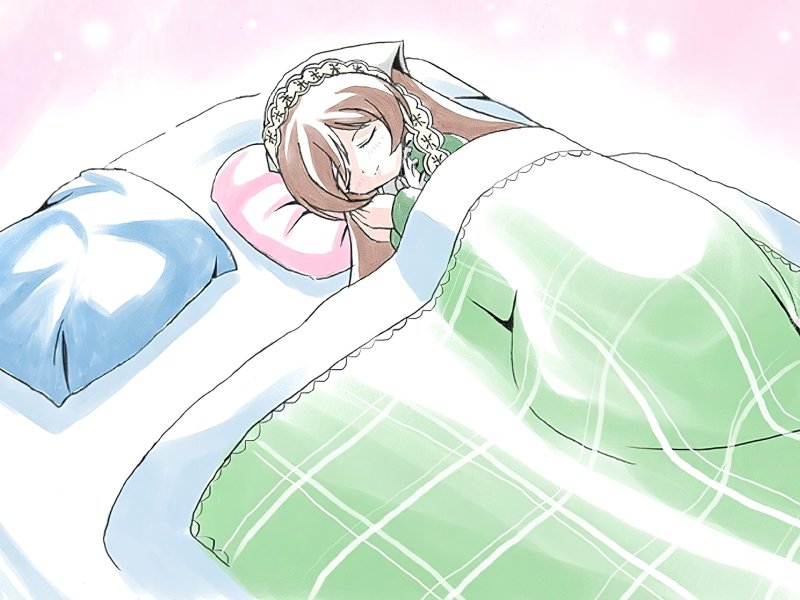 Аниме завернут в одеяло