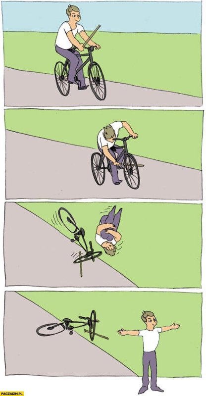 Палка в колесо велосипеда