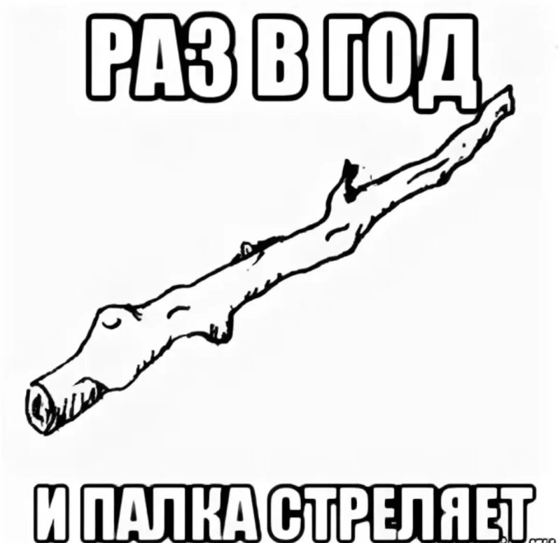 Раз в год и палка стреляет Мем