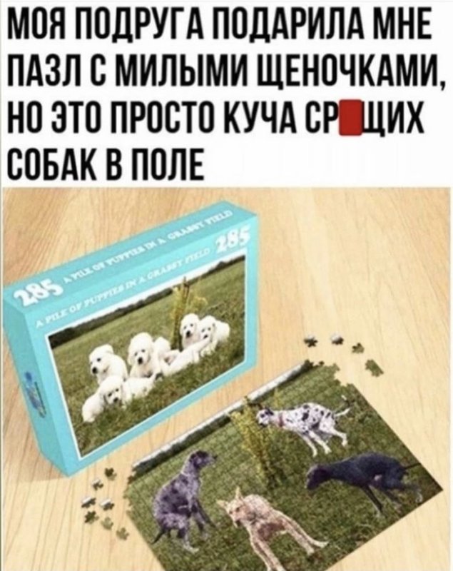 Пазл со смешной надписью.