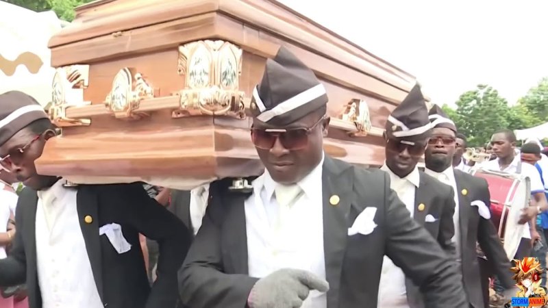 Афроамериканцы танцуют с гробом