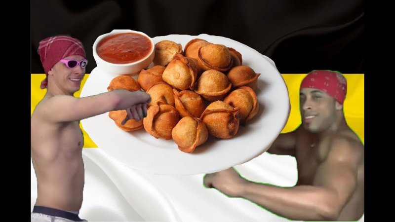 Негр с пельменями