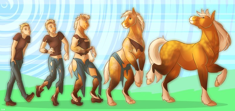 Человек превращается в лошадь