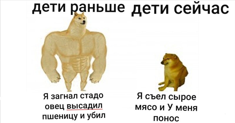 Собаки раньше и сейчас Мем