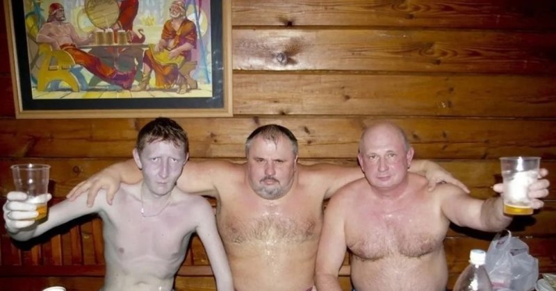 Мужчины в бане
