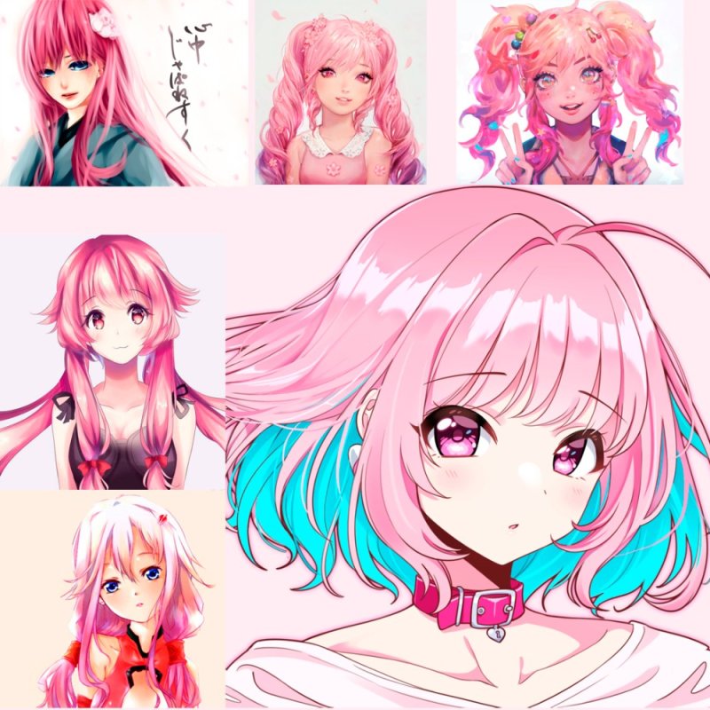 Тянка с розовыми волосами