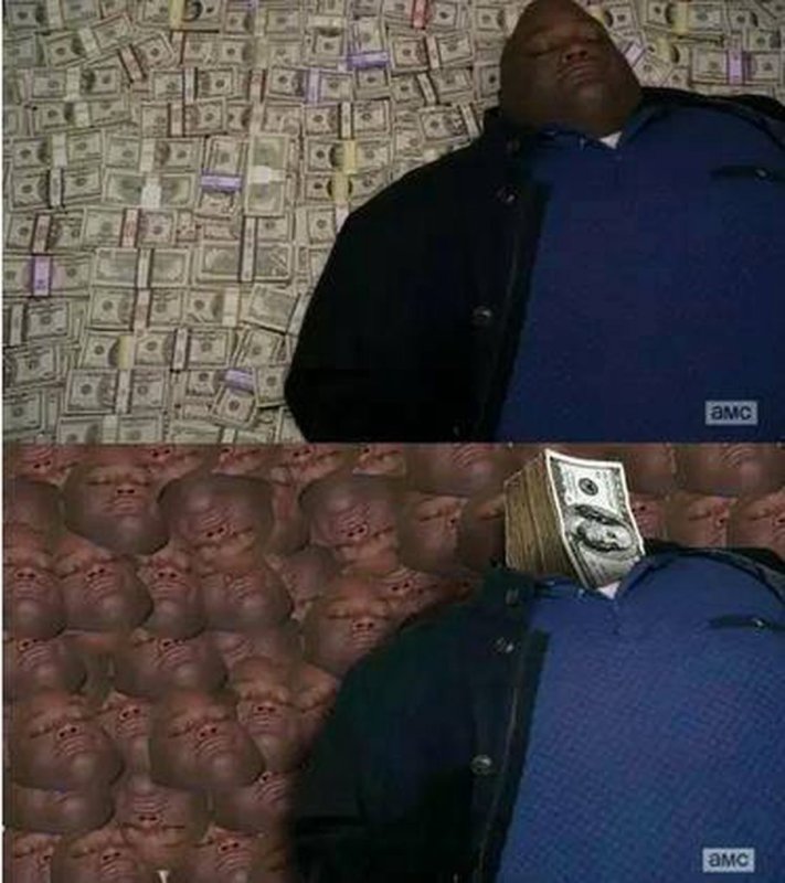 Лежат на деньгах