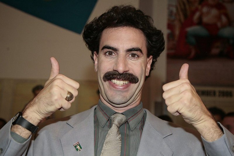 Саша Барон Коэн с усами