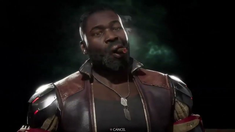 Негр из мортал комбат курит сигару