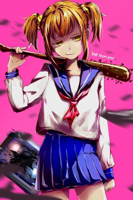 Девочка с битой арт