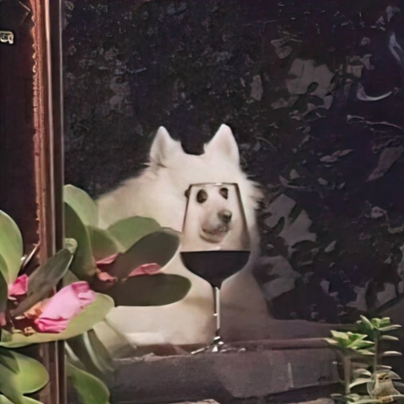 Собака в бокале Мем