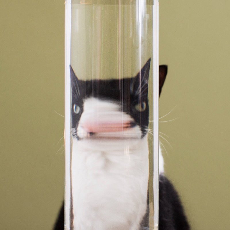 Отражение кота в бокале