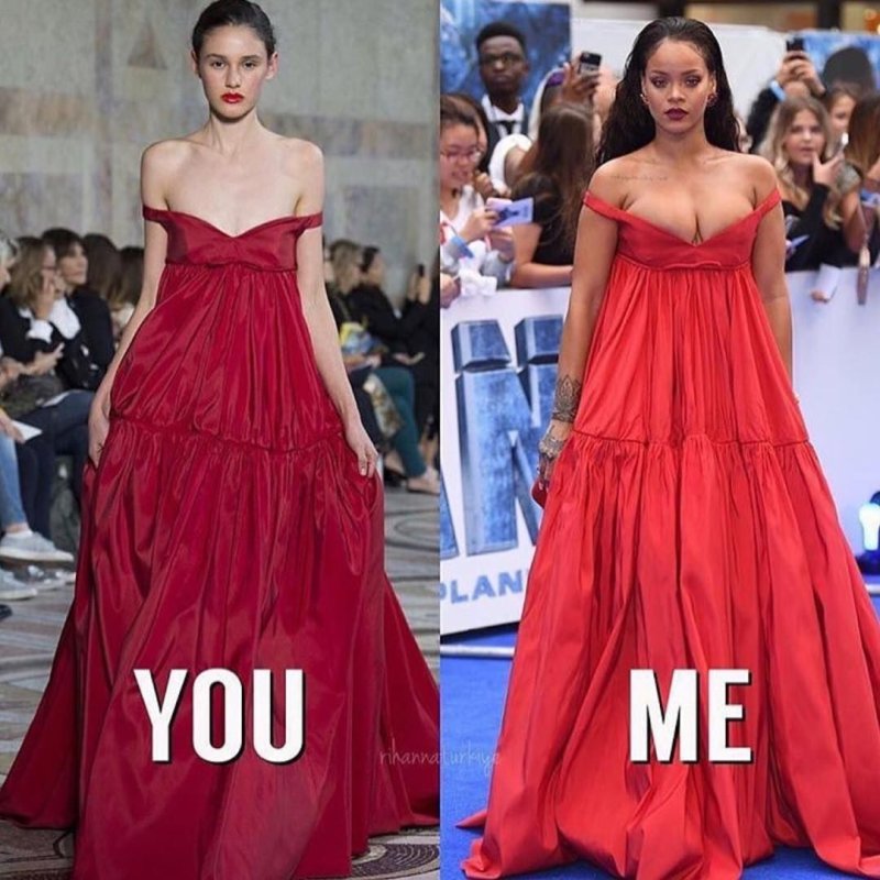 Рианна в Красном платье