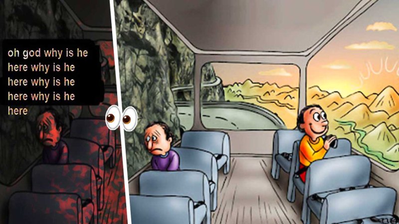 Люди в автобусе Мем