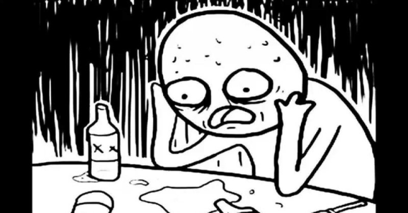 Мем отчаянный за столом