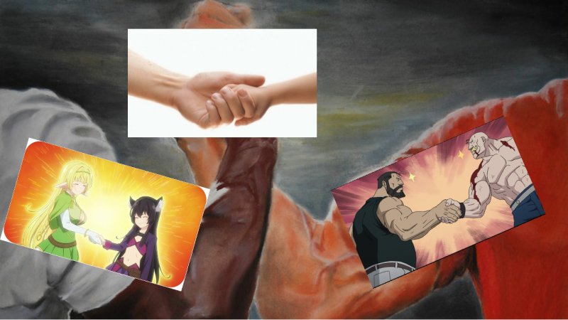 Аниме пожатие руки