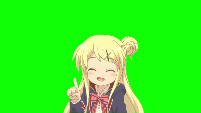 Аниме лицо на зелёном фоне