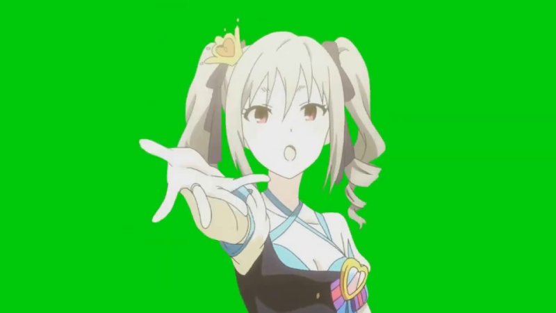 Аниме на зеленом фоне