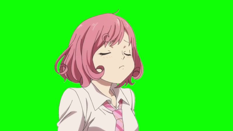 Тян на зеленом фоне