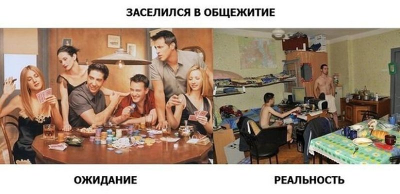 Общага ожидание и реальность